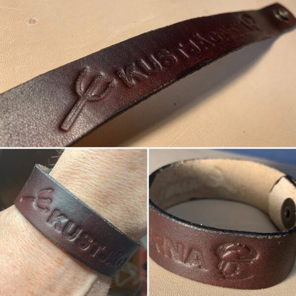 Tufft läderarmband med tryckknapp - Bild 2