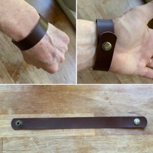 Tufft läderarmband med tryckknapp